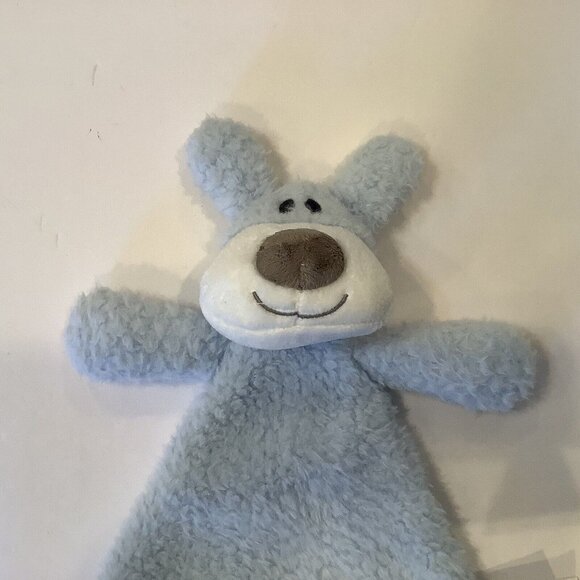 Demdaco NAT And JULES Security Blanket Puppy Dog Blue Lovey Rattle Plush Toy - Picture 1 of 8